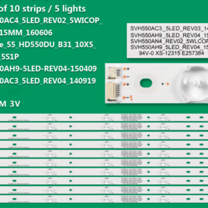 LED-подсветка для телевизоров Hisense 55" — SVH550AN9 / SVH550AH9-5LED-REV04-150409 / SVH550AC3 / SVH550AN4 / HD550DU-B31 (Hisense 55H5C)